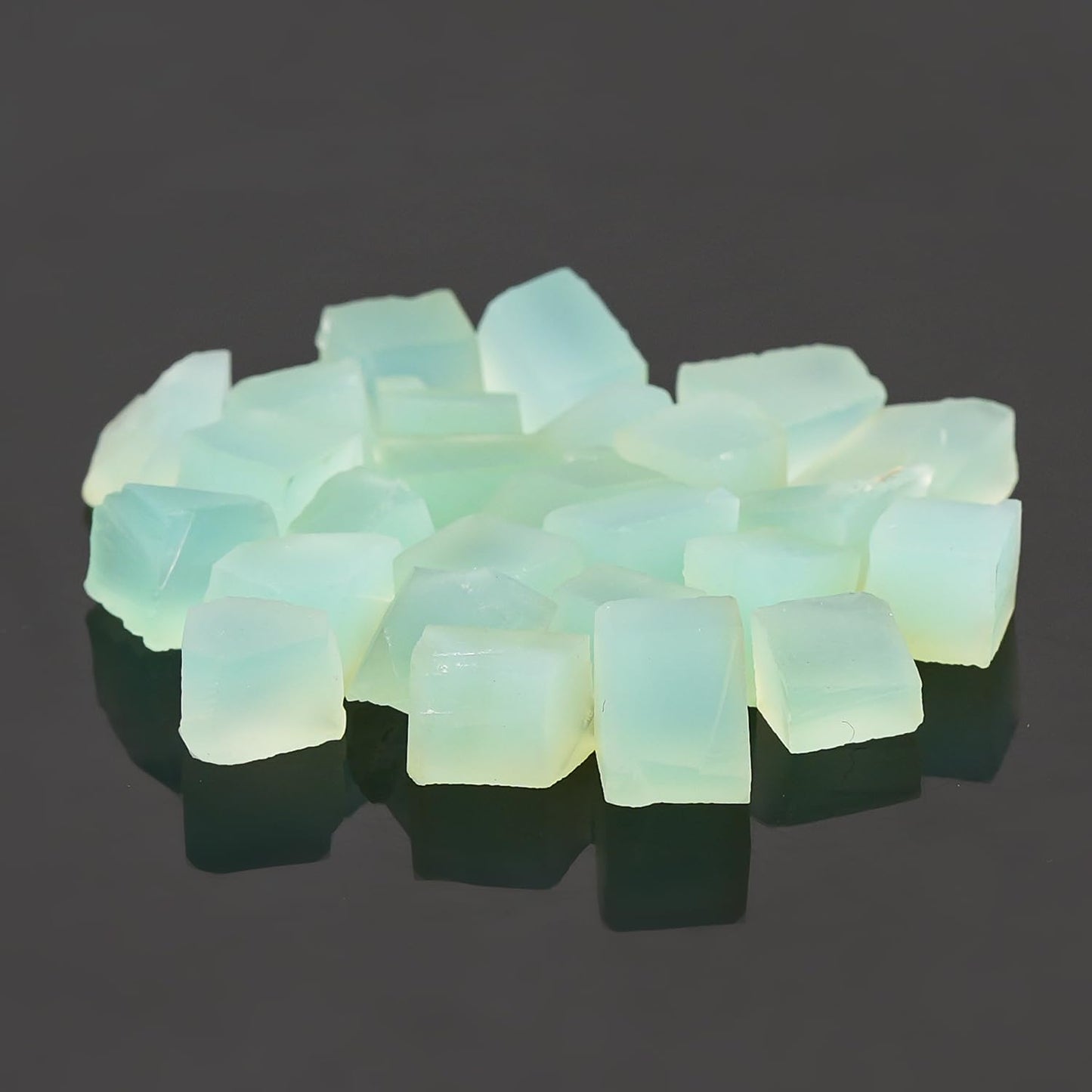 ColouredRocks 100 carats Aqua-Chalcedony Crystals, Raw Stones, Rough Gemstones, Jewelry Making Supply, Cabbing, Polishing, Cutting, DIY, Crafts (25-28pcs) (6-10mm)