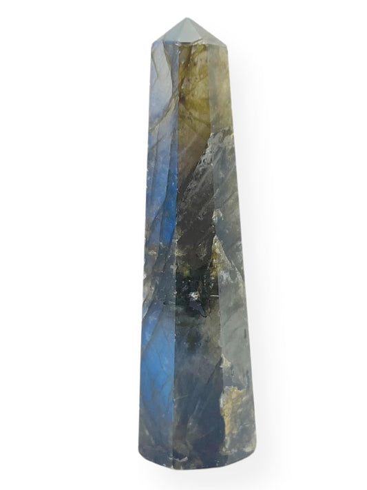 WholesaleGemShop 3 Inch (70 mm) Labradorite Gemstones Obelisk Tower Jumbo Facet Aura Rock Crystal Natural Polished Earth Wand Spirit