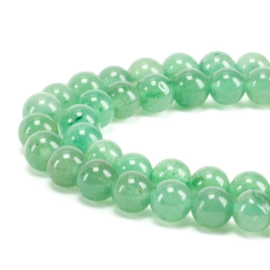Cherry Tree Collection | 100PCS 6mm Green Aventurine Gemstone Round Beads for Jewelry Making | Includes Storage Box, Elastic String, and Needles
