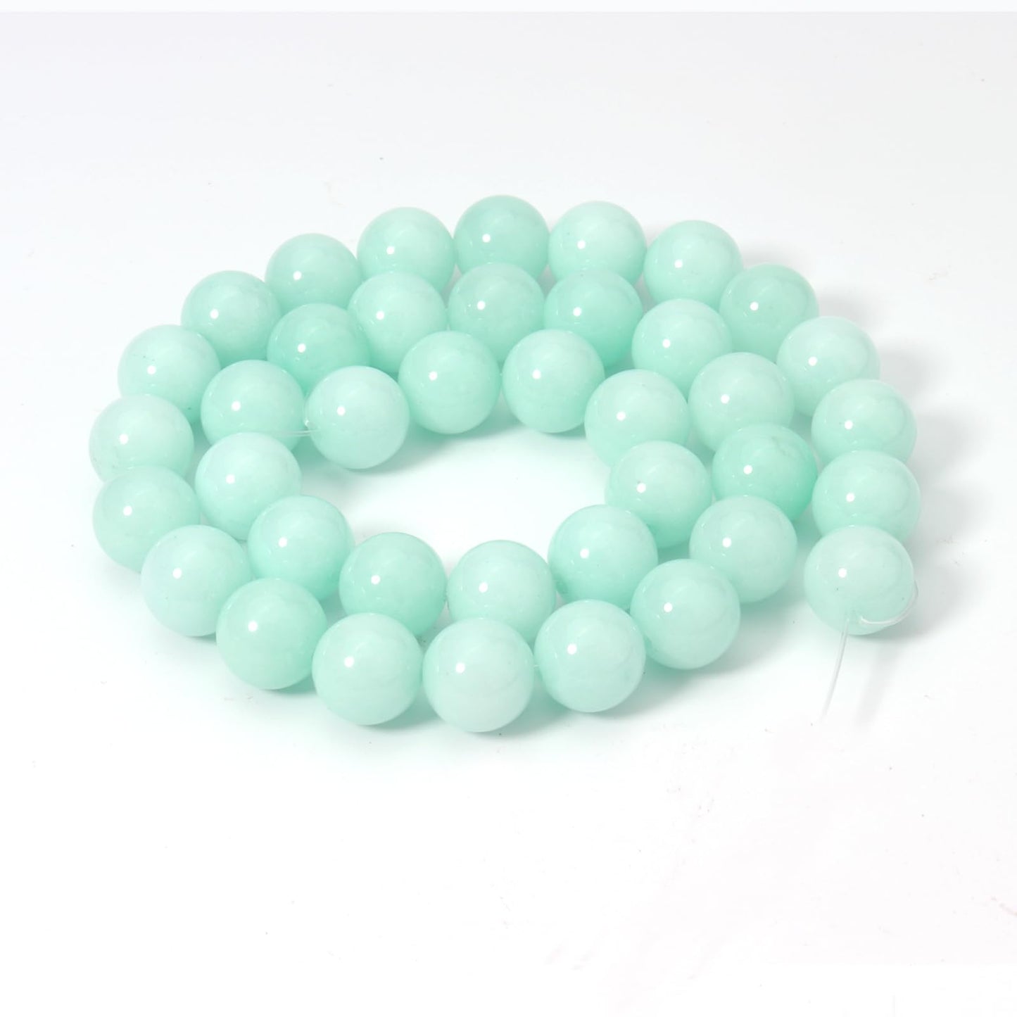Siomia 45pcs 8mm Natural Amazonite Gemstone Beads Energy Healing Crystal Round Loose Stone Beads for Jewelry Making, DIY Bracelets Necklaces