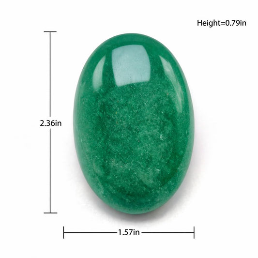 BEAUSIOO 2.4" Green Aventurine Palm Stone for Anxiety Relief, Healing Crystal for Meditation & Stress Relief, Polished Pocket Stone with Gift Box