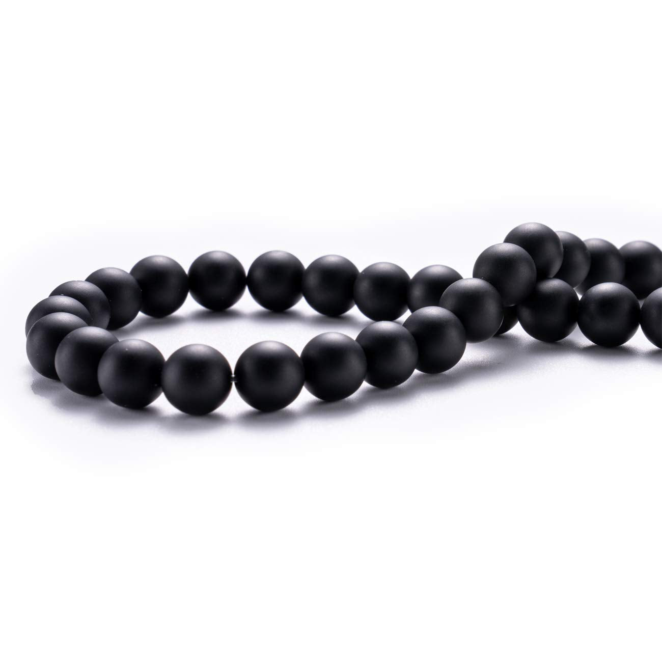 BEADIA Matte Black Onyx Natural Stone Round Loose Semi Gemstone Beads for Jewelry Making 4MM 89PCS