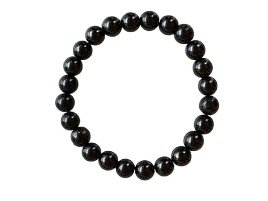 GAF TREASURES Shungite Crystal Bead Bracelet 8mm, Genuine Shungite Stretch Gemstone Bracelet, Healing Crystal Bracelet, Gift for Men & Women (1)