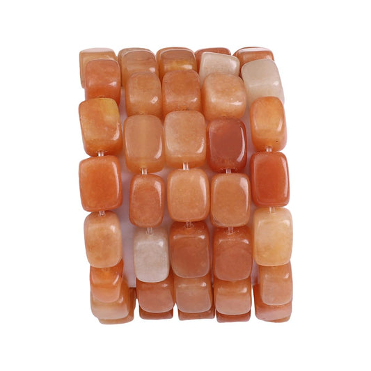 BEADIA Natural Red Aventurine Cuboid Stone Loose Semi Gemstone Beads for Jewelry Making 8mmx12mm 38cm/Strand