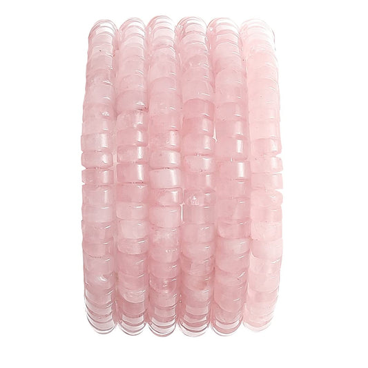 Natural Rose Quartz Stone Spacer Beads 6x3mm 38cm/str Flat Round Loose Semi Gemstone Caps for Making Bracelets Necklace