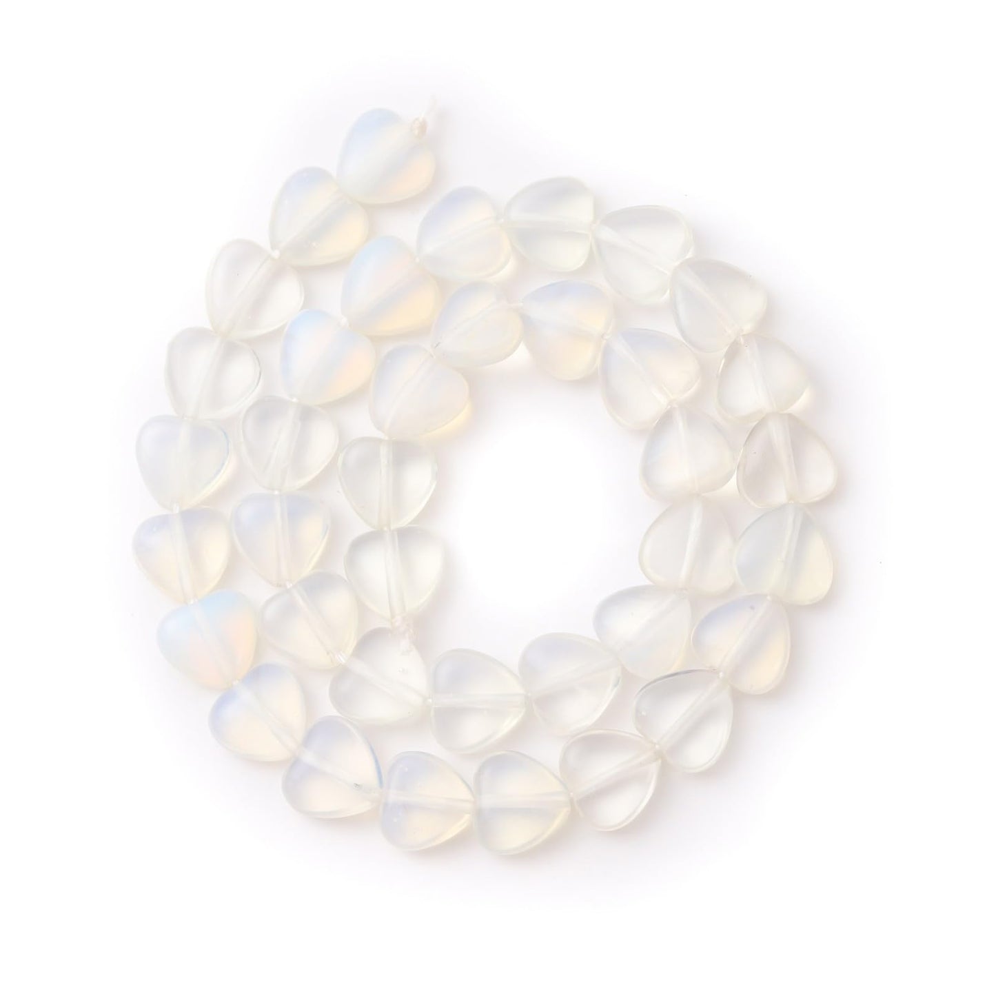 Natural Heart Shaped Opal Stone Beads 10mm Loose Crystal Healing Beads for DIY Necklace Bracelet Making Gemstone Craft Supplies