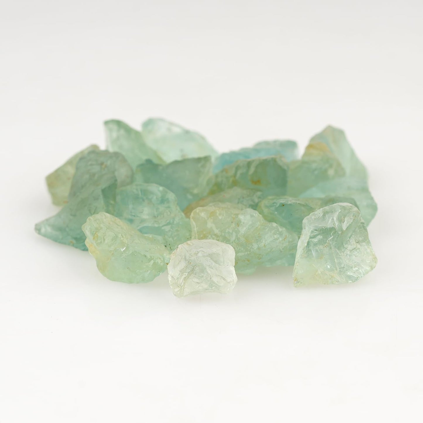 CRYSTALINES 100cts Wholesale Natural Raw Aquamarine Gemstone, Untreated Rough Stone, Bulk Loose Supplies, DIY Jewelry Making, Minerals Healing Crystals, March Birthstone, Gem Collection, 16-18pcs