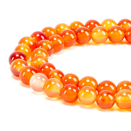 Cherry Tree Collection | 100PCS 6mm Carnelian Gemstone Round Beads for Jewelry Making | Includes Storage Box, Elastic String, and Needles