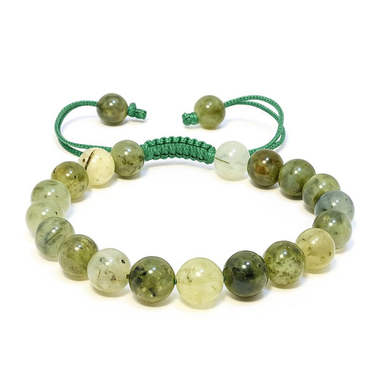 ANAYA AGATE Healing Crystal Bracelet – Chic Gemstone Bracelet for Men and Women – 8mm Round Bead Bracelets for Spiritual Healing, Protection, Positive Energy - Prehnite