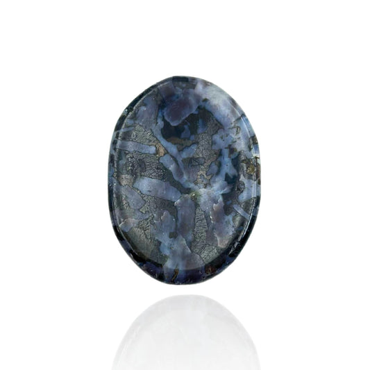 GEMSCITE Indigo Gabbro Thumb Worry Stones Metaphysical Gemstone Crystal Healing Reiki Men Women Gift FENG Shui Positive Energy Love Wellness Palm Stones Wicca Powerful