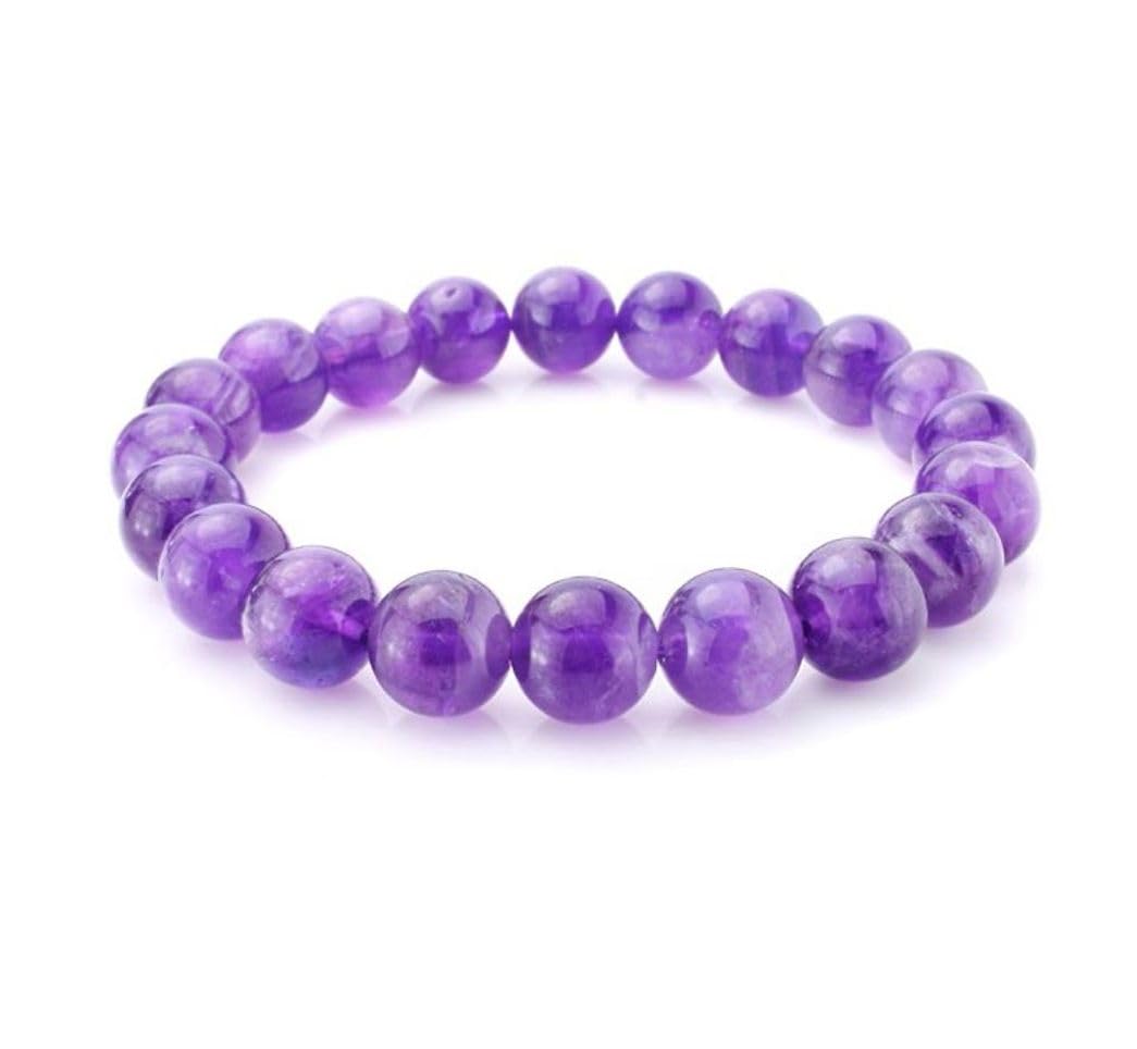 Adabele Real Natural Grade A Purple Amethyst Bracelet 8.5 inch Stretch Gemstone Beaded Bracelet Chakra Healing Crystal Stone Jewelry Women Mom Gift (Unisex) GB8-D7