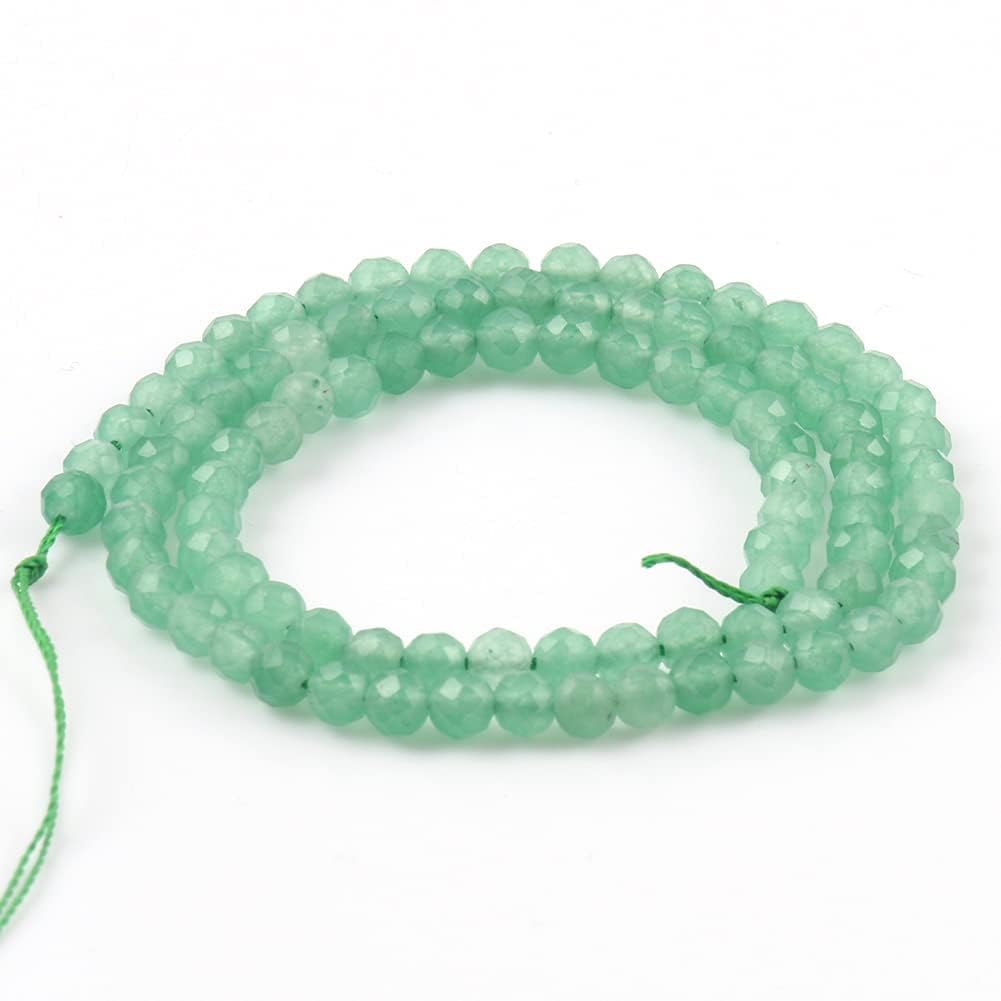 Song Xi 180pcs 2mm Natural Green Aventurine Gemstone Beads Faceted Round Loose Stone Beads for Jewelry Making (1 Strand)