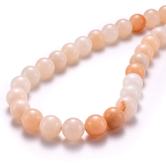 BEADIA Natural Pink Aventurine Jade Stone Round Loose Semi Gemstone Beads for Jewelry Making 6MM 61PCS