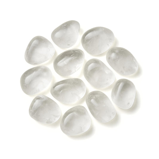 Jet Clear Quartz Tumbled Stones (100gm) – Natural Sphatik Crystal for Positive Energy, Clarity & Cleansing | Reiki, Meditation, Home & Office Décor