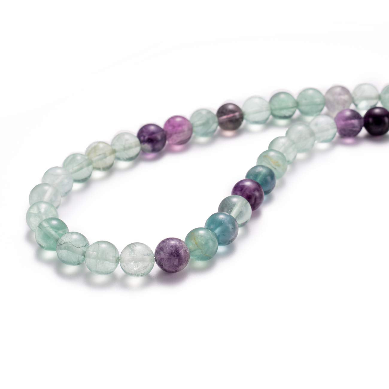 BEADIA Natural Fluorite Stone Round Loose Semi Gemstone Beads for Jewelry Making 8MM 44PCS
