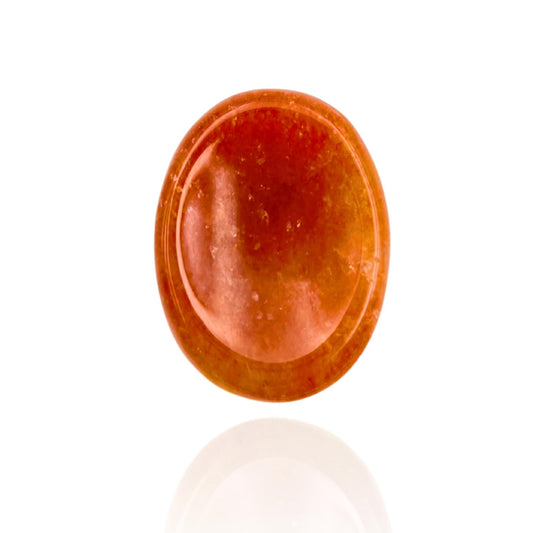 GEMSCITE Red Aventurine Thumb Worry Stones Metaphysical Gemstone Crystal Healing Reiki Men Women Gift FENG Shui Positive Energy Love Wellness Palm Stones Wicca Powerful