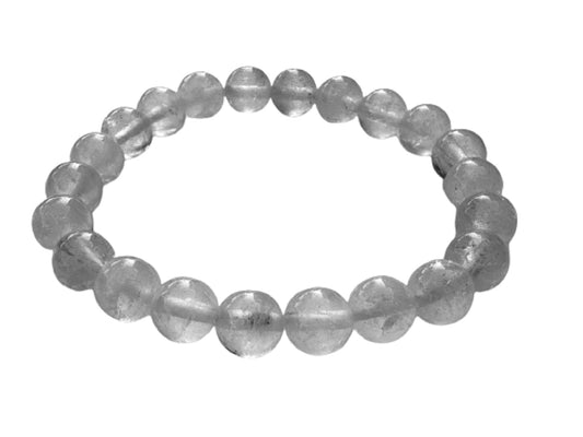GAF TREASURES Clear Quartz Crystal Bead Bracelet 8mm, Genuine Clear Quartz Stretch Gemstone Bracelet, Healing Crystal Bracelet, Gift for Men & Women (1)
