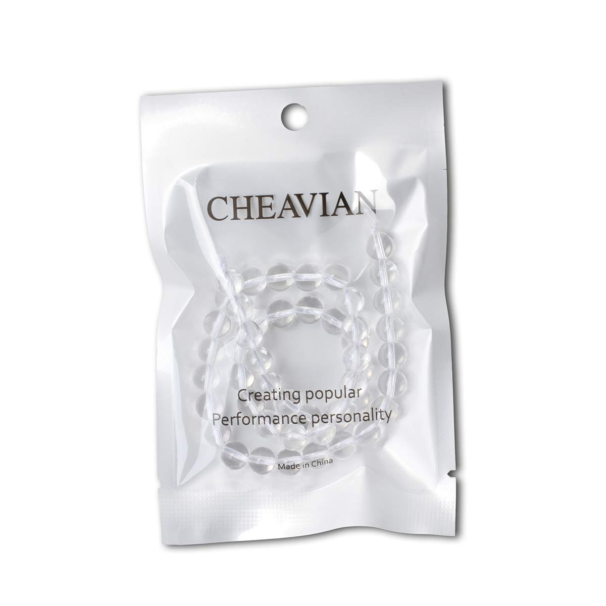 CHEAVIAN 45PCS 8mm Natural Clear White Crystal Quartz Round Loose Beads Crystal Energy Stone for Jewelry Making 1 Strand 15"
