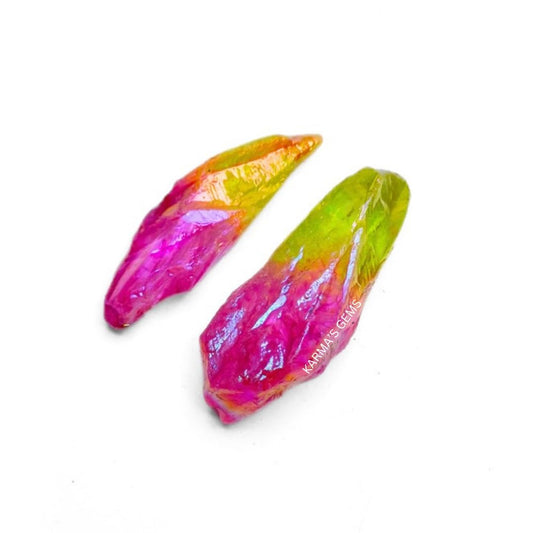 Crystals, Rocks, Jade, Crystals and Healing Stones, Witchcraft Supplies, Healing Crystals, Stones, Healing Stones, Rock Collection, Agate, Raw Stones (Pink - Yellow Aura Quartz, 2 Pcs)