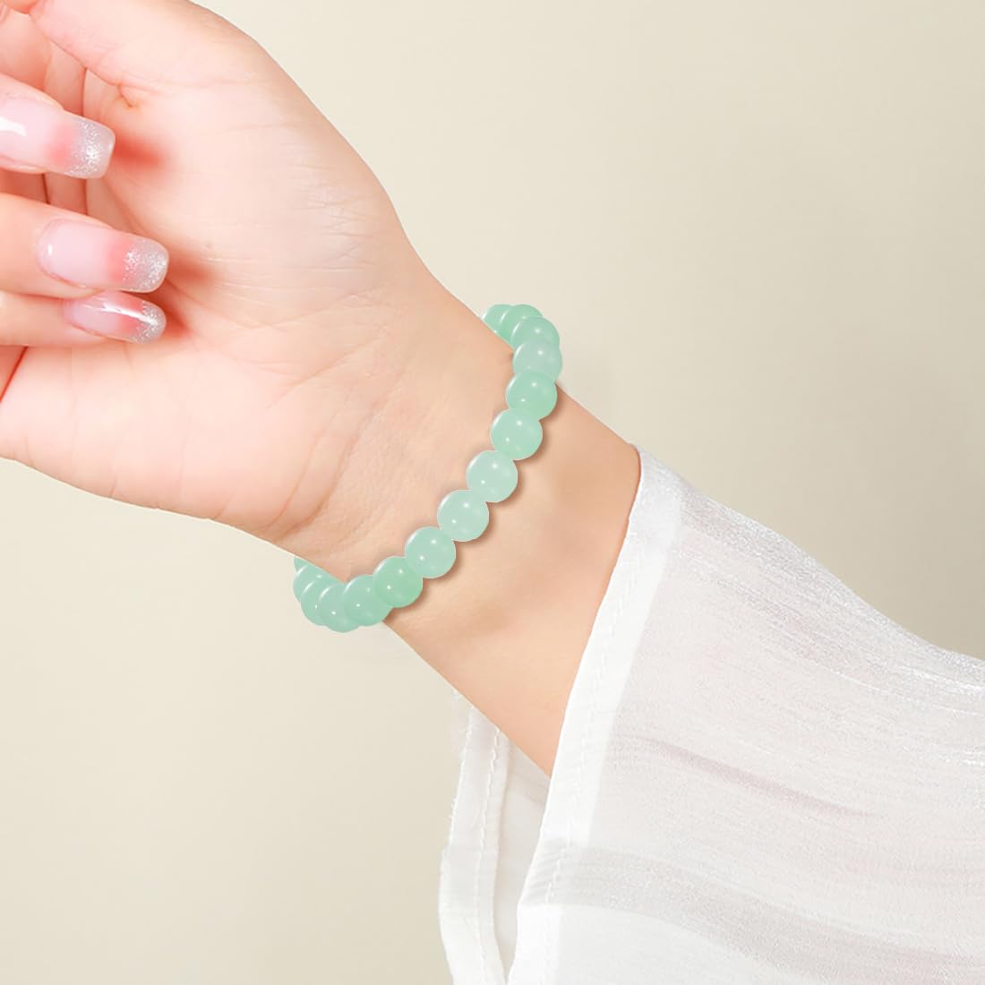 Udolfly Womens Crystal Beaded Bracelets for Women Men Protective Energy Bracelet Natural Gemstone Bead Bracelet 6mm Aventurine