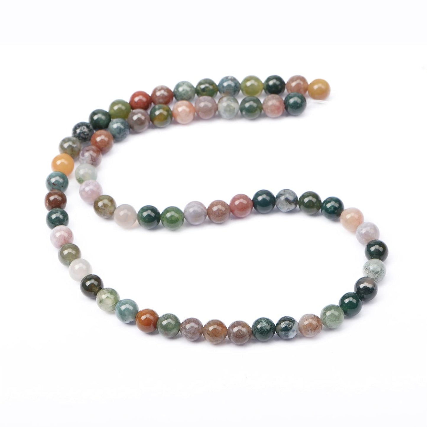 AD Beads Natural Gemstone Round Loose Beads 15" for Bracelet Necklace Earrings Jwelery Making Crafts DIY (4mm, Indian Agate)