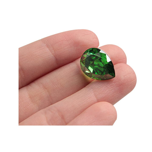 Comimark 1PCS Green Drop Shape Cut Emerald Loose Gemstone