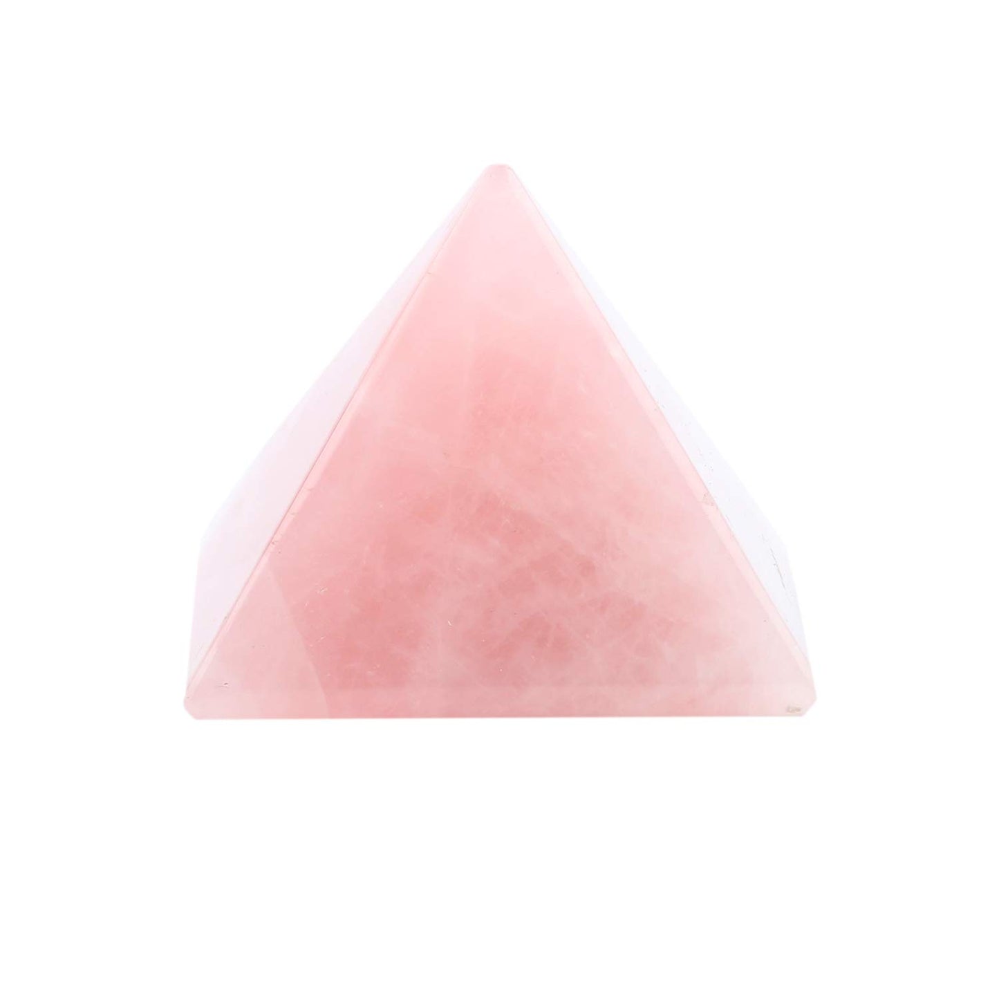 YWG Stone 1.5" Natural Rose Quartz Pyramid Chakra Healing Crystal Reiki Stone Gemstone Radiation Deflection Home Decor Gift Decoration Crafts