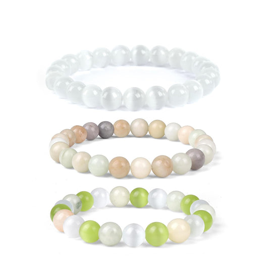 Crgwxzl Healing Crystal Bracelets for Women 8mm Natural Stone Beaded Stretch Bracelet Amazonite New Beginnings Spiritual Gemstone Lucky Jewelry Gifts