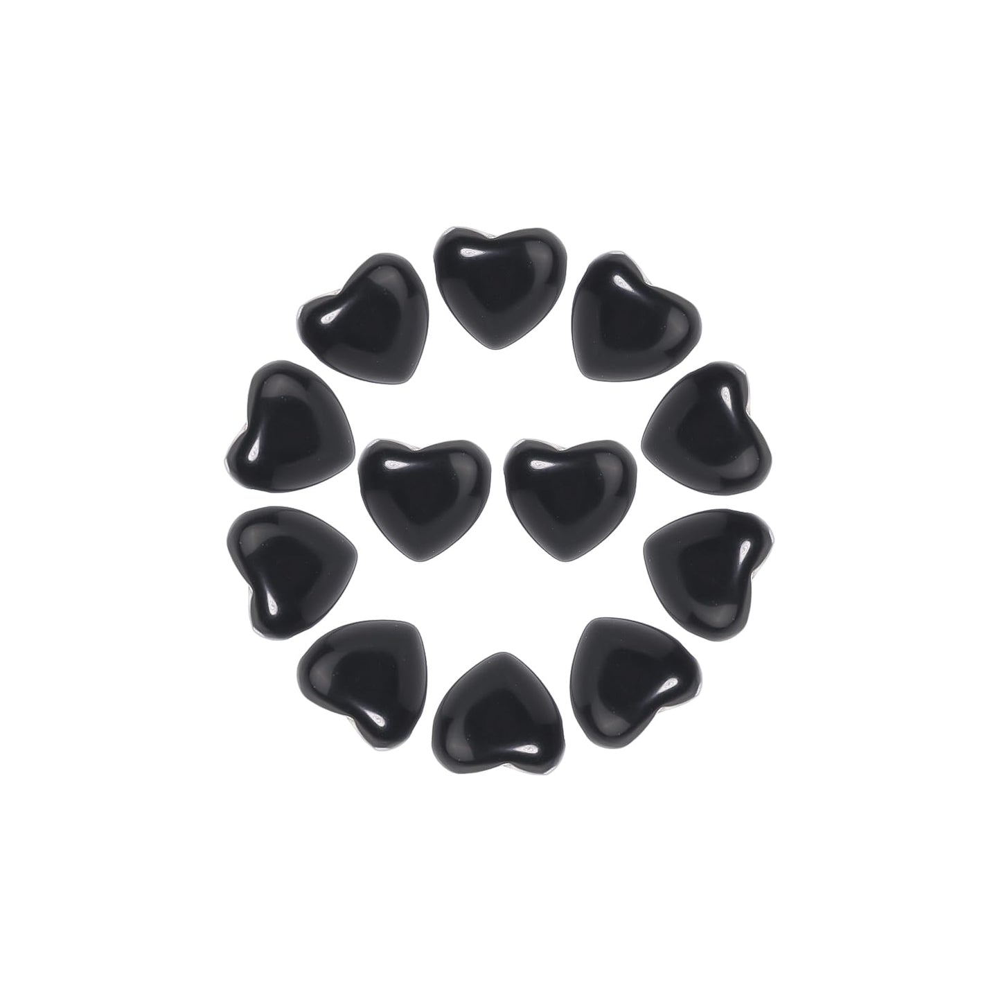 Yochus 5pcs Obsidian Natural Heart Stone Beads，12mm Healing Energy Gemstone for Jewelry Making Earring Necklace DIY
