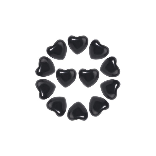 Yochus 5pcs Obsidian Natural Heart Stone Beads，12mm Healing Energy Gemstone for Jewelry Making Earring Necklace DIY