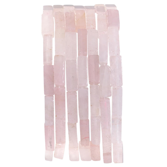 Natural Rose Quartz Crystal Rectangle Tube Beads 4x13mm 38cm/str Loose Semi Gemstone Stone Beads for Making Bracelets Necklace Earrings