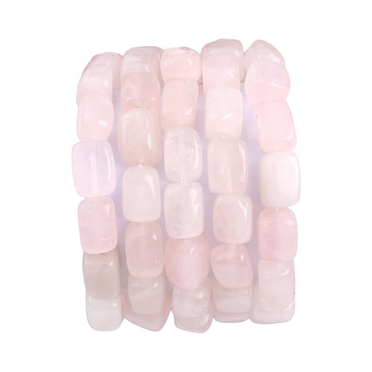 BEADIA Natural Rose Quartz Cuboid Stone Loose Semi Gemstone Beads for Jewelry Making 8mmx12mm 38cm/Strand