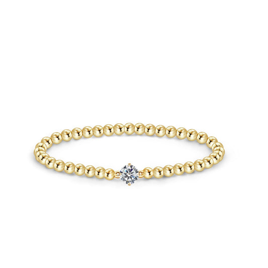 Free Bird Gold Bracelets for Women 14K Gold Plated Stretch Bracelets Dainty Beaded Bracelets Jewelry Gifts for Women, pulseras de oro 14k puro para mujer