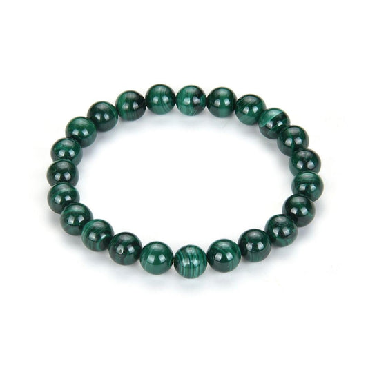 Adabele Real Natural Green Malachite Bracelet Gemstone Beaded Bracelet 7.5 inch Stretch Chakra Healing Crystal Stone Jewelry Women Mom Gift GB8-B11