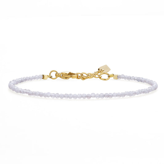 COAI Women's Crystal Bracelet Stone Beaded Moonstone Bracelet for Women 2mm