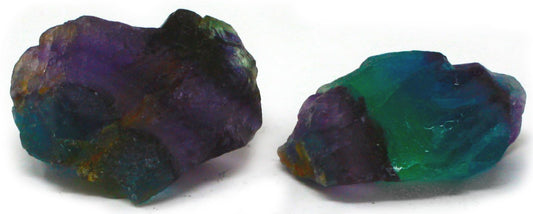 Rainbow Fluorite Raw Crystals (2 Pieces) | Multicolored Green, Purple & Blue Fluorite Natural Rough Healing Stone Specimens for Collectors, Décor & Meditation