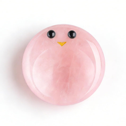 ZHIYUXI Rose Quartz Crystals Emotional Support Worry Stones for Anxiety Relief Items Stress Relief Gifts Encouragement Gifts for Women Smile Worry Stones Calming Gifts Mothers Day Gifts