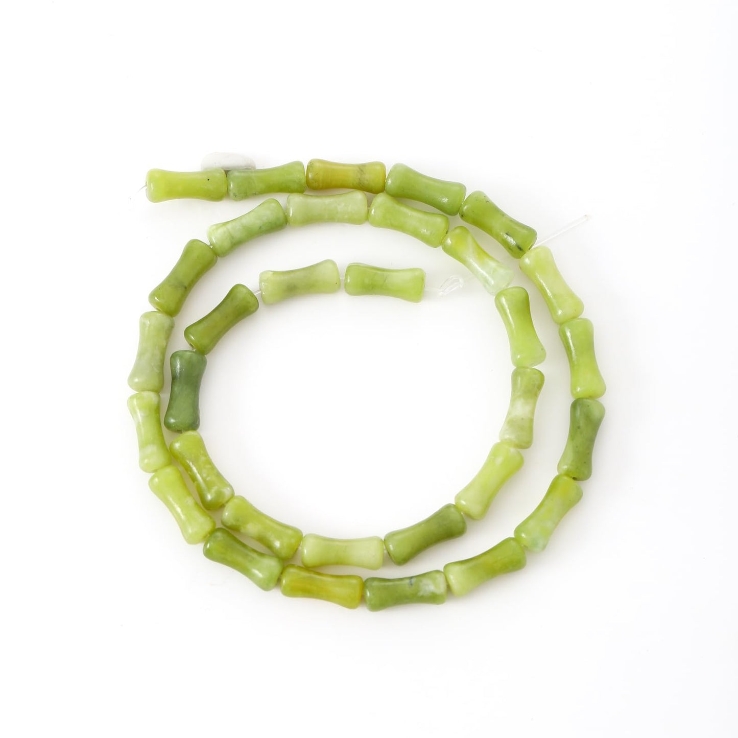 5x12mm Natural Green Jade Stone Bamboo Shape Gem Healing Energy Loose Spacer Beads for DIY Necklace Bracelet Earring