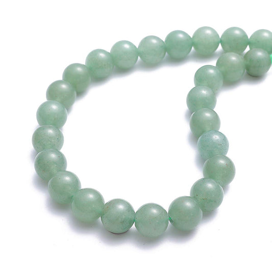 BEADIA Natural Green Aventurine Jade Stone Round Loose Semi Gemstone Beads for Jewelry Making 12MM 32PCS
