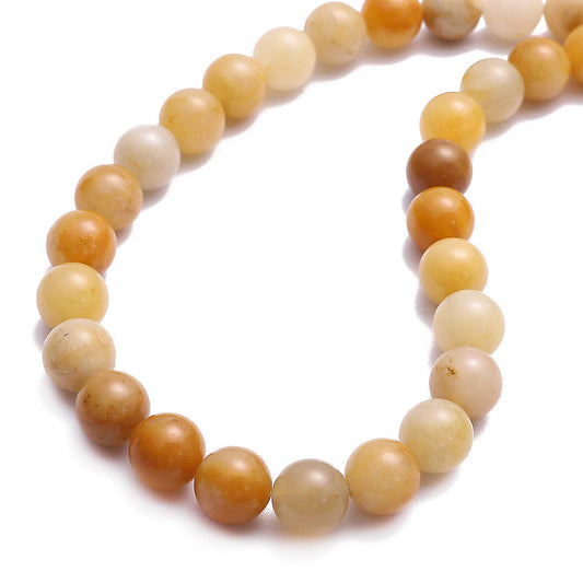 BEADIA Natural Yellow Jade Stone Round Loose Semi Gemstone Beads for Jewelry Making 4MM 89PCS