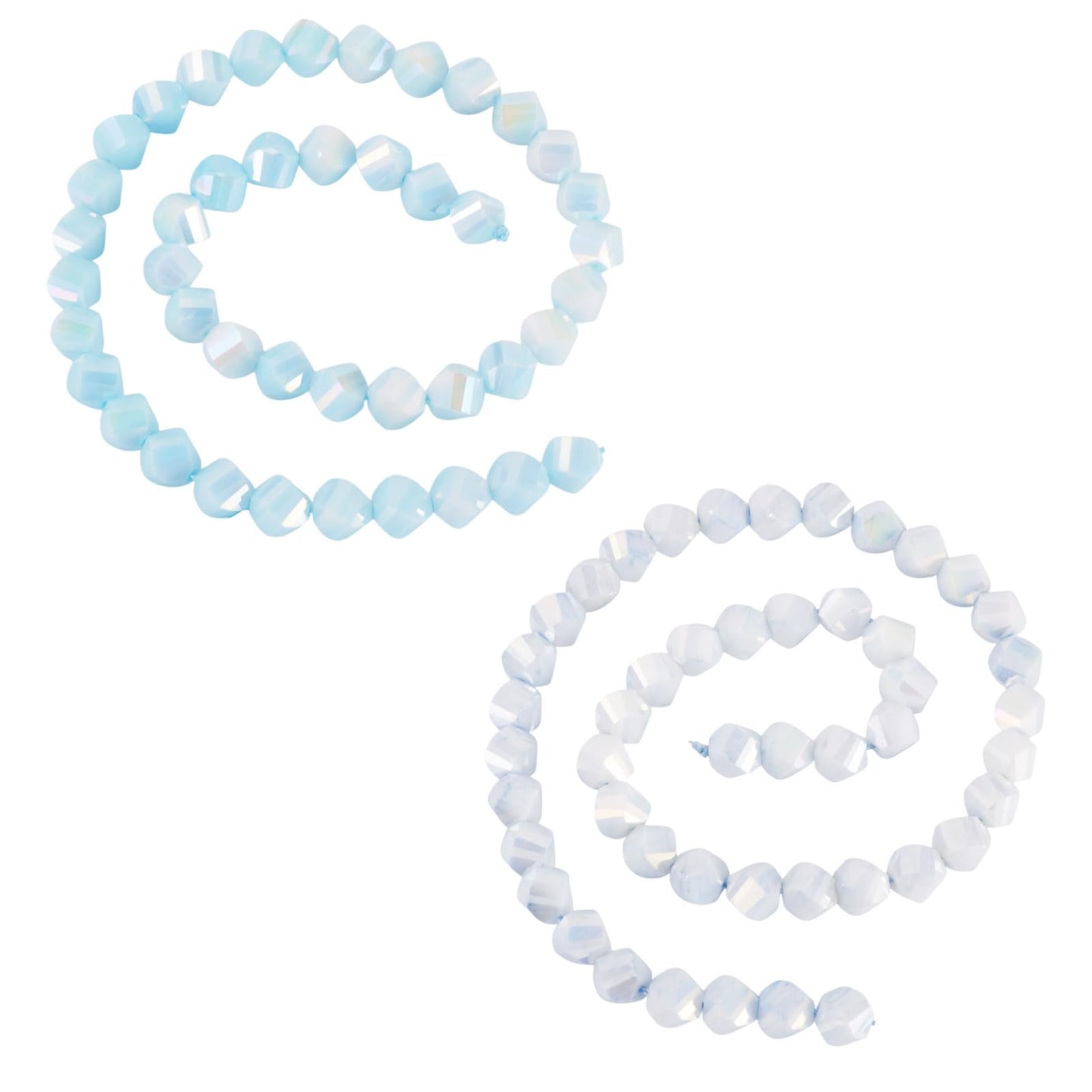 Elecrelive 100Pcs Blue Faceted Glass Beads Twist Crystal Beads Two Tone Imitation Jade Gems for Bracelet Necklace Jewelry Making