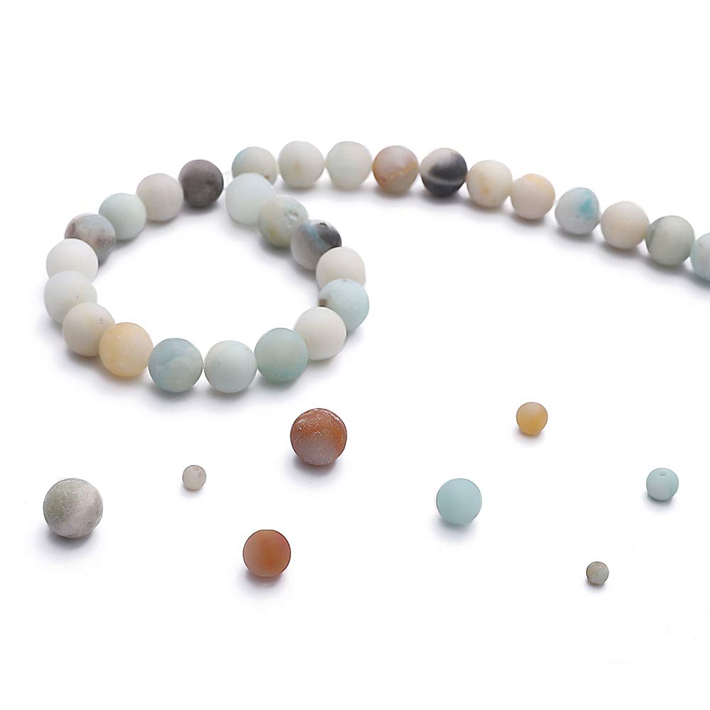 BEADIA Natural Matte Amazonite Jade Stone Round Loose Semi Gemstone Beads for Jewelry Making 6MM 61PCS
