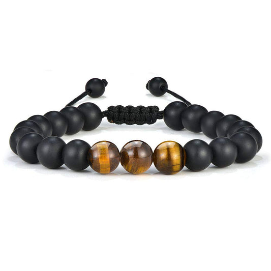 M MOOHAM Bracelets for Men Gifts - Beaded Lava Rock Stone Tiger Eye Bracelet for Men Who Want Nothing Unique Gifts for Teen Boys
