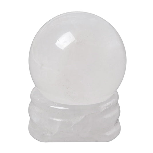 Casaper Natural Rock Quartz Ball with Stone Stand, Healing Crystal Sphere for Home Fengshui Yoga Meditation, Reiki Energy Balancing 1.18”(30mm)