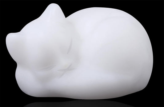 YATOJUZI 2" Cat Decor Figurines White Jade Crystals Sleeping Cats Decor Hand Carved Cute Crystal Animal Statues Decors Room Home Office Desk Decorations Cat Gifts for Women