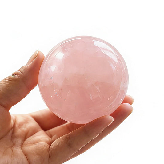 AierCrystal Natural Stone Crystal Sphere Feng Shui Home Decoration Ball Positive Energy Scrying Orb for Meditation Tool for Spiritual Space Purification Globe Diameter 5-6cm Pink Crystal Sphere