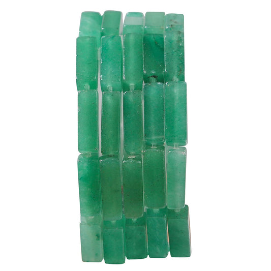 BEADIA Natural Green Aventurine Tube Beads 13x4mm 30pcs Rectangle Loose Semi Gemstone Beads for Jewelry Making Design