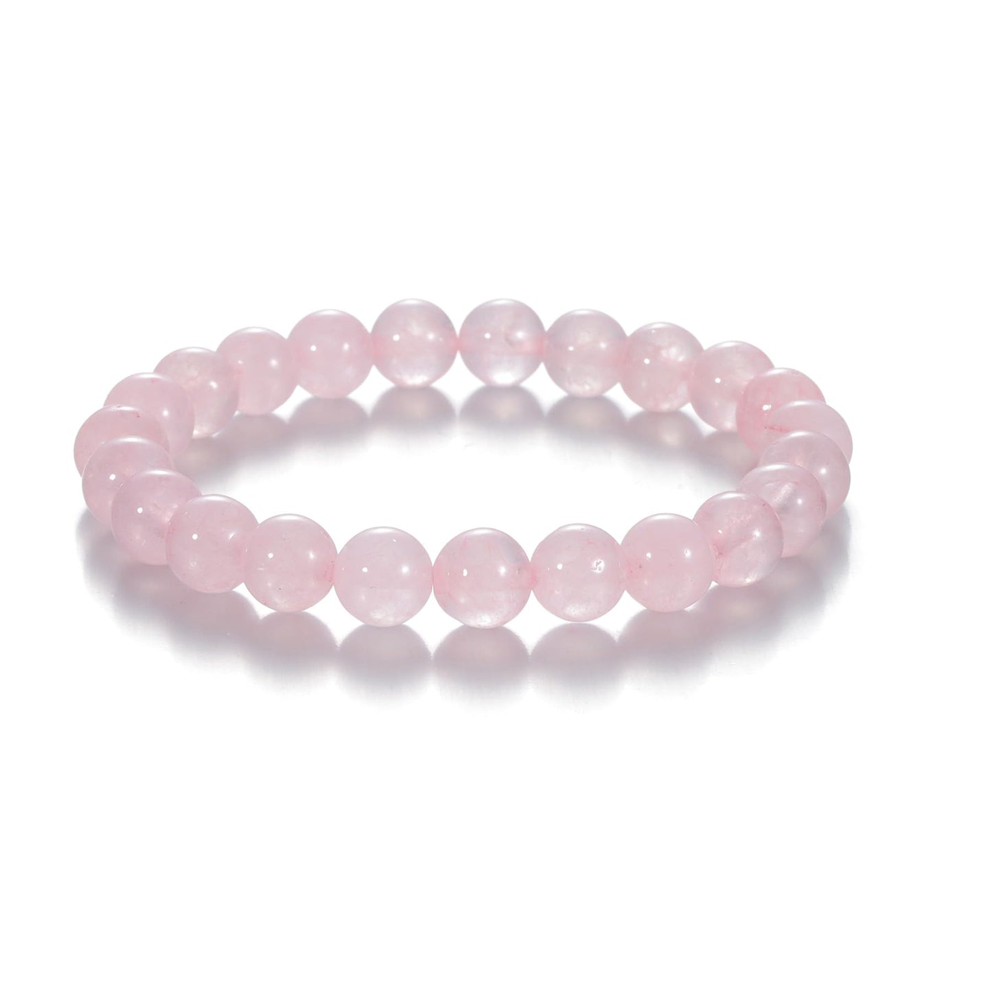 Udolfly Womens Crystal Beaded Bracelets for Women Men Protective Energy Bracelet Natural Gemstone Bead Bracelet 8mm Rose Quartz