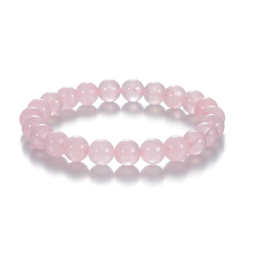 Udolfly Womens Crystal Beaded Bracelets for Women Men Protective Energy Bracelet Natural Gemstone Bead Bracelet 6mm Rose Quartz