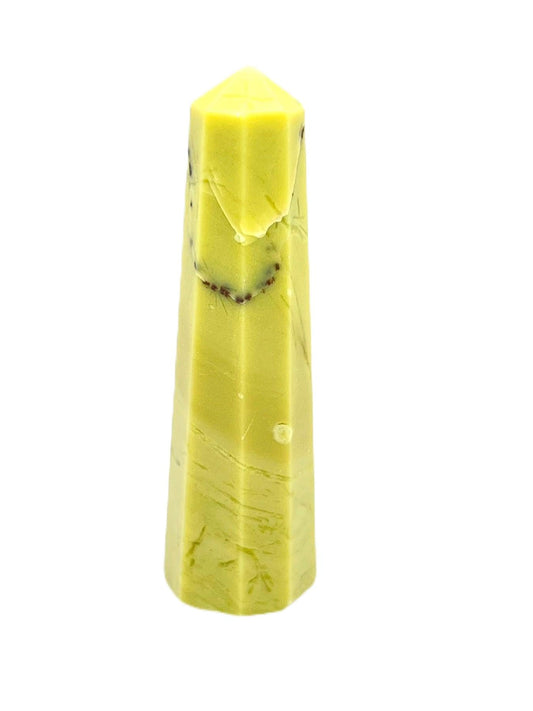 WholesaleGemShop 3 Inch Gemstones SERPENTINE Obelisk Tower Jumbo Facet Aura Rock Crystal Natural Polished Earth Wand Spirit